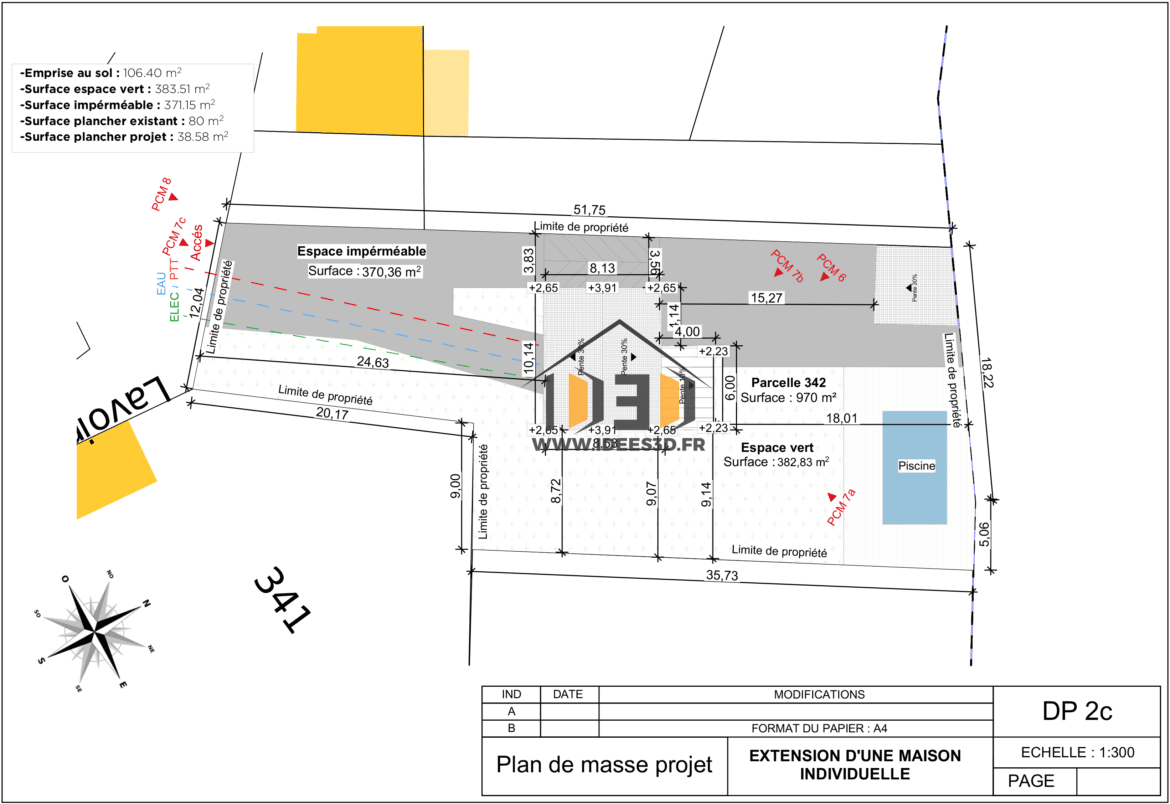 Plan de masse PCMI 02 ou DP2 Réalisation Des Plans 2D et 3D En Ligne — free download