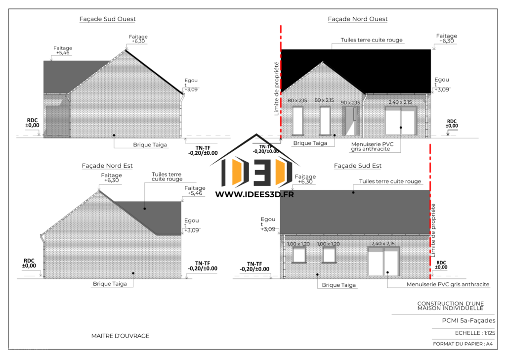 plan des façades