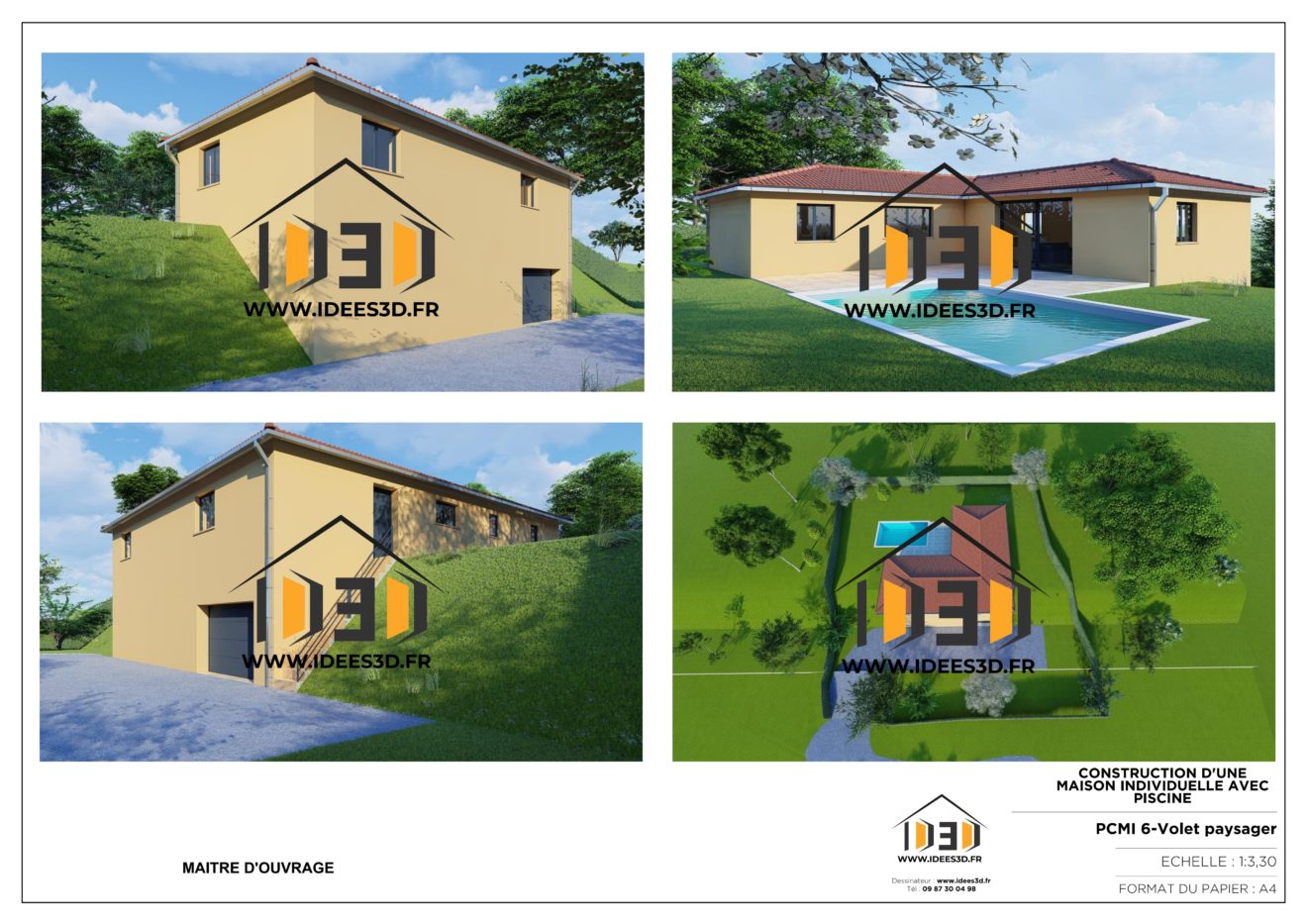 Plan de maison moderne - Idées 3D